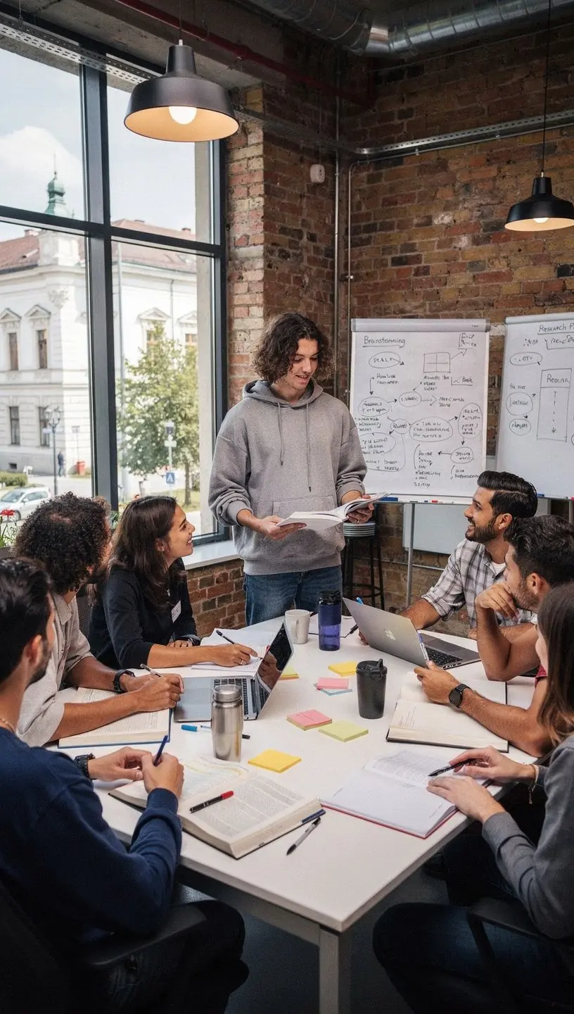 Ein Bild von einem Bücherregal voller Fachliteratur für Studenten