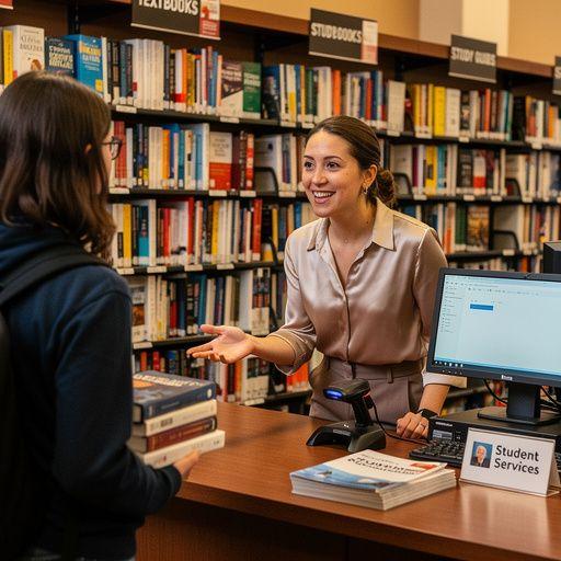 Ein Lehrbuch mit einem Aufkleber für einen Studentenrabatt